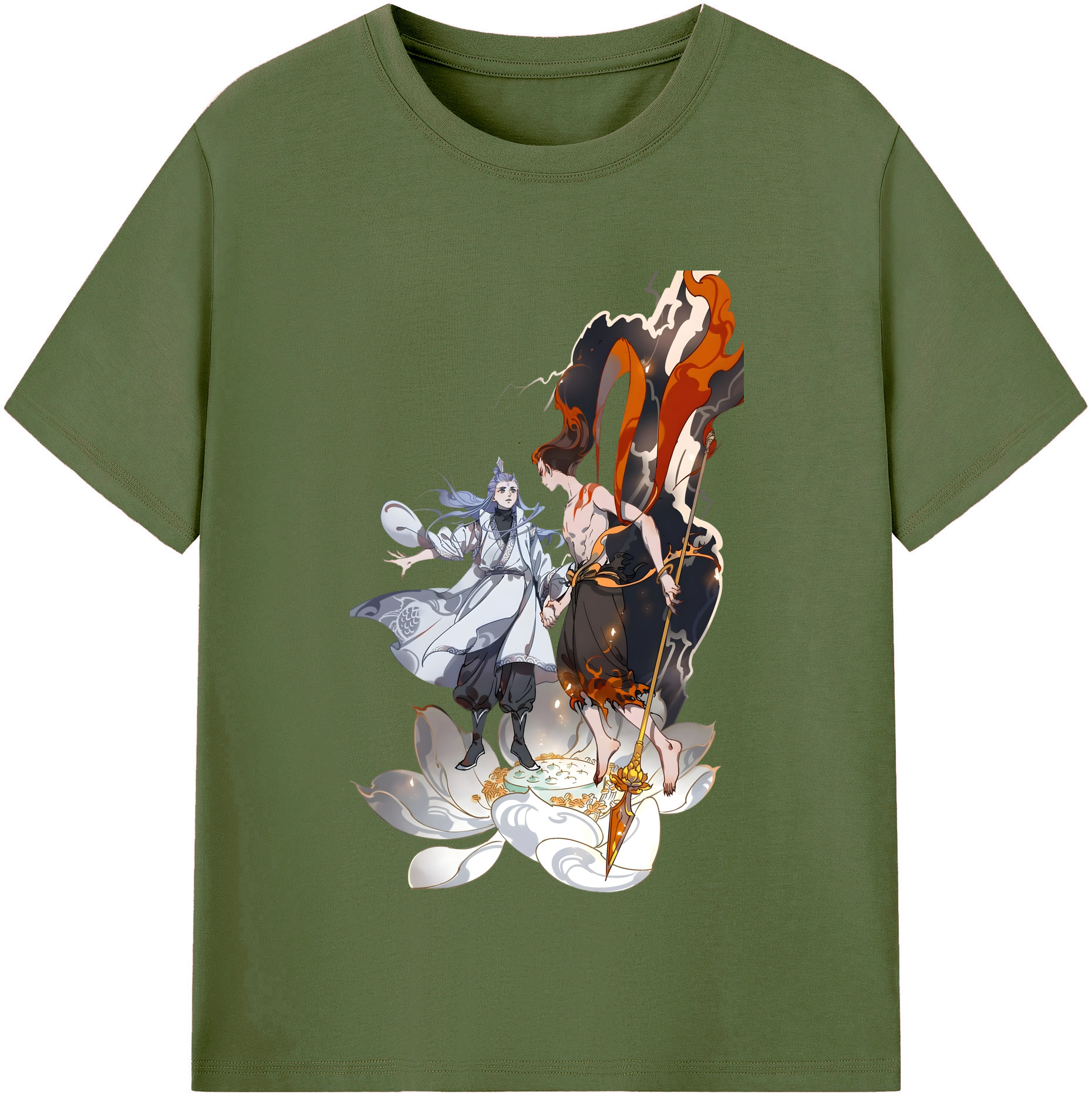 （画像用） Ne Zha 2 ナタ 魔童の大暴れ 綿100％半袖Tシャツ（フロントプリント）